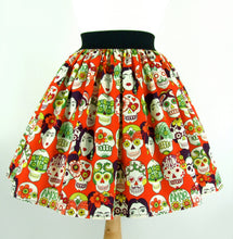Load image into Gallery viewer, Frida Day of the Dead Skulls Skirt #S-AP853
