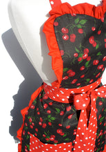 Load image into Gallery viewer, Red Retro Cherries and Polkadots Apron #A918