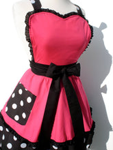Load image into Gallery viewer, Pink and Polkadots Two Tier Apron #A911