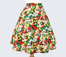 Load image into Gallery viewer, Vintage Hawaiian Tiki  Aline Pinup Skirt # FS-HG501