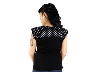 Model wearing the top, Pictured from the back
