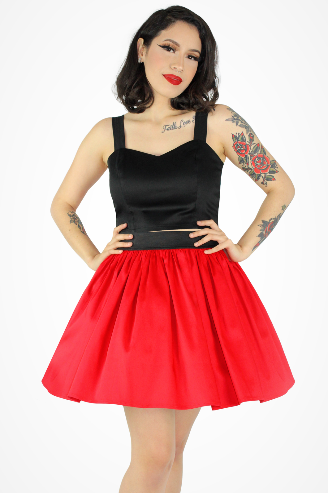 Lipstick Red Elastic Skirt #RES